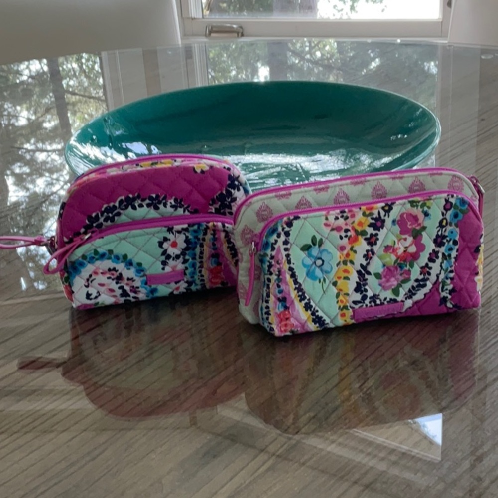 Vera Bradley Wildflower Paisley Cosmetic Cases Set of 2